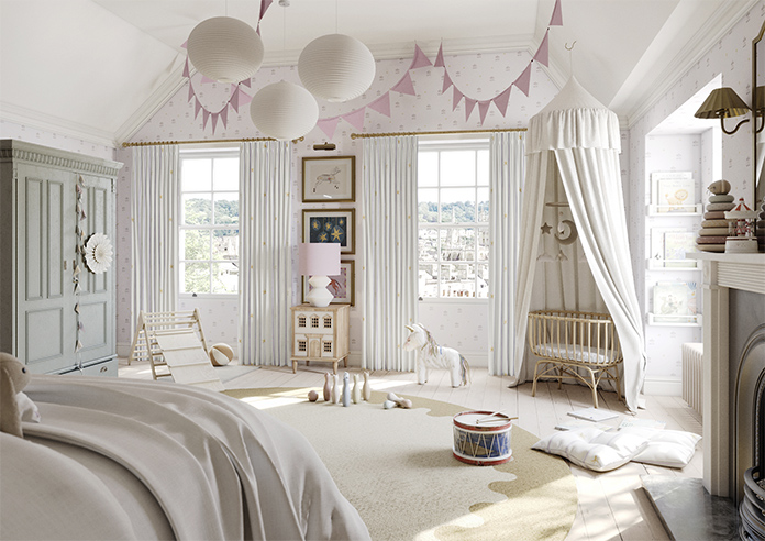 Merrily, Merry Stripy Violet - Made to Measure Curtains - Image 7